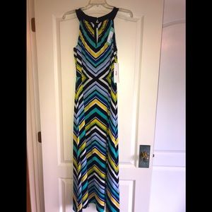 NWT Stitch Fix Sundress Maxi Strappy Asymmetrical Hem Stripe